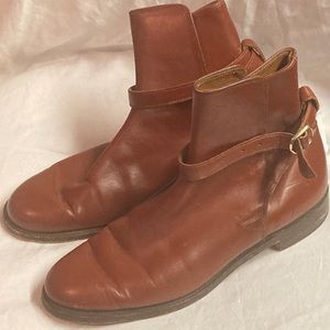 Cole Haan Vintage leather ankle boots with gold colored buckle Size 7